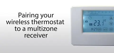 thumbnail for a video on pairing your wireless thermostat to multi zone receiver